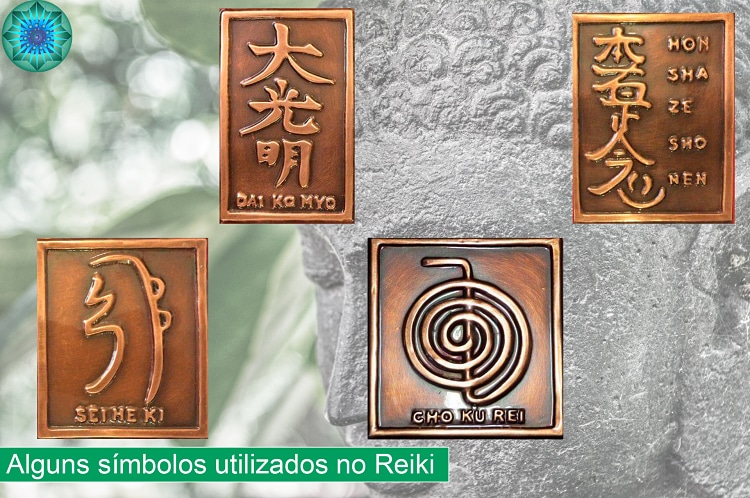 Foto de vários símbolos utilizados no Reiki