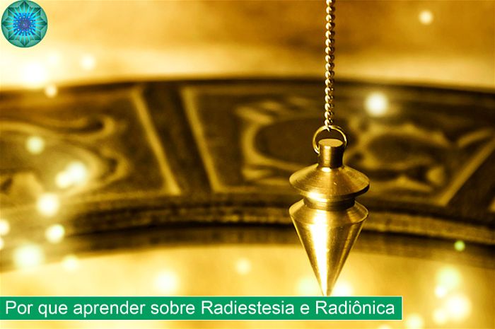 Pêndulo dourado radiônico em movimento